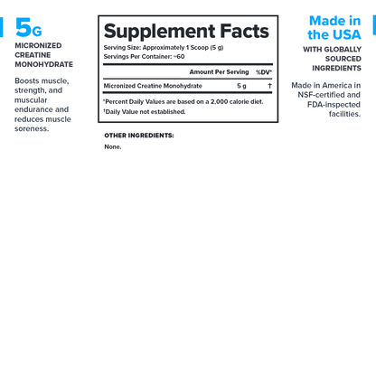 Micronized Creatine Monohydrate Supplement (NSF Certified)